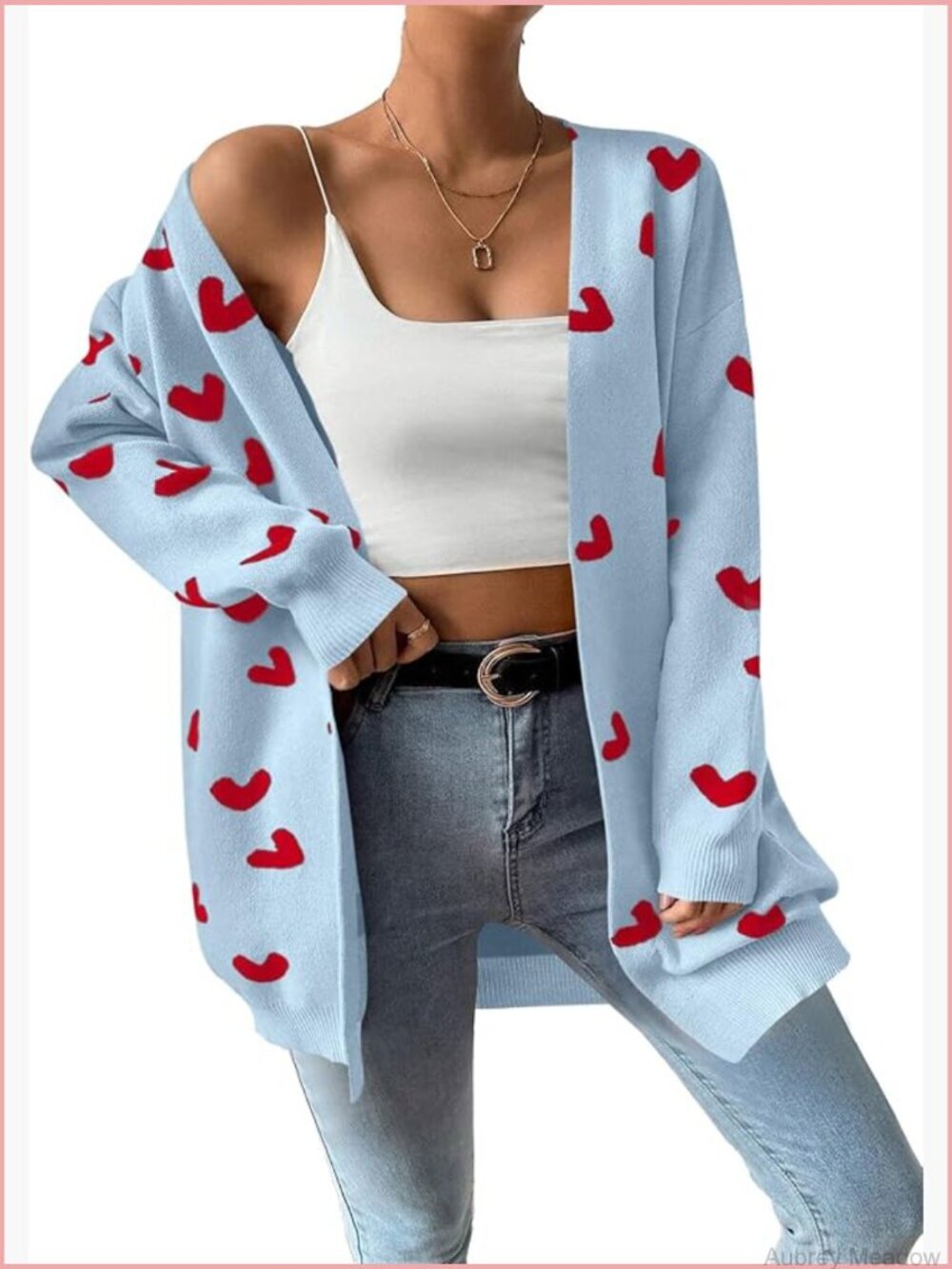 Oversized Open Front Knit Cardigan Sweater Long Sleeve